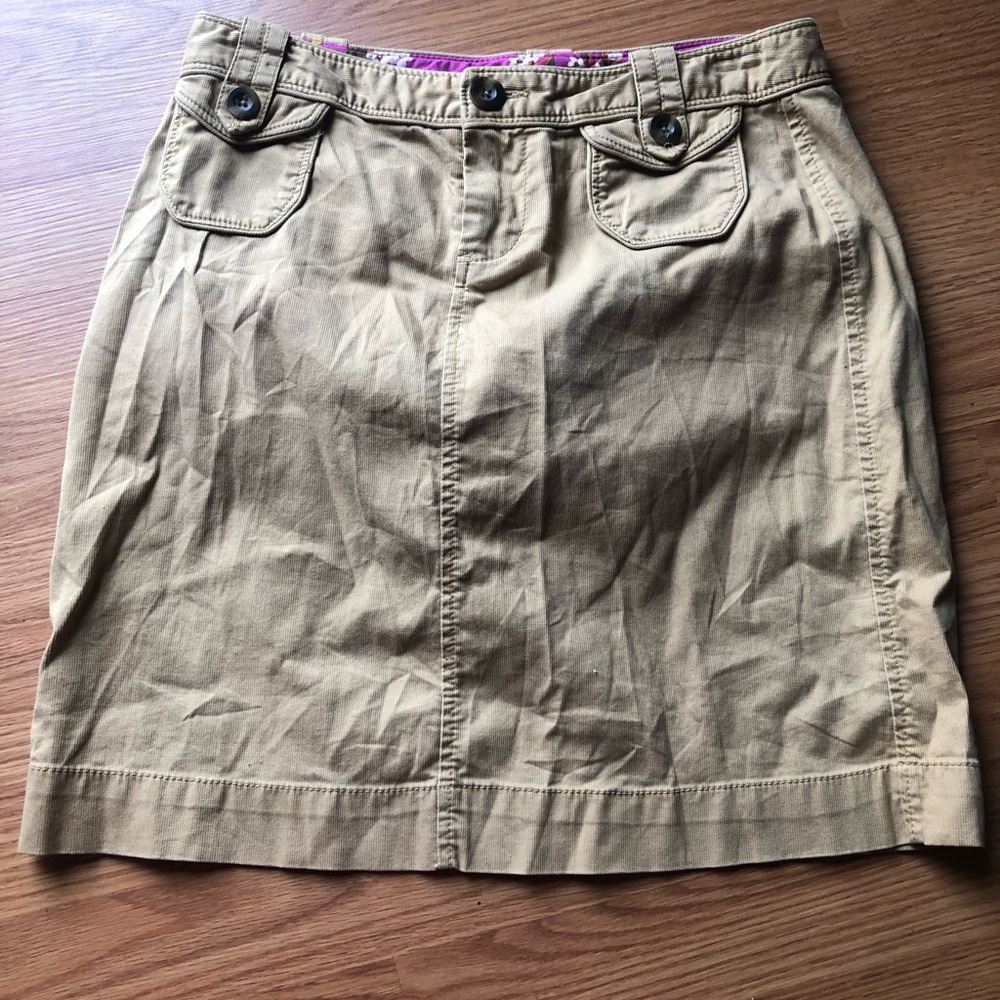 Old Navy Tan Khaki Button-Pocket Mini Skirt